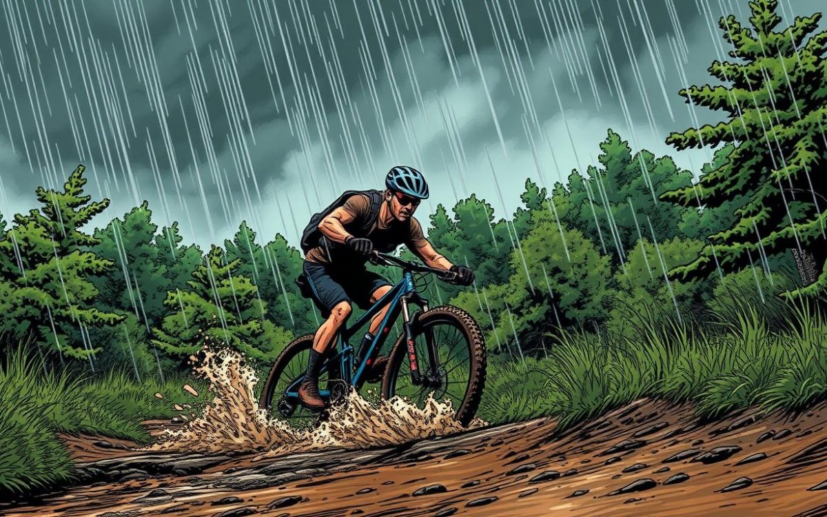 mountainbike bei regen