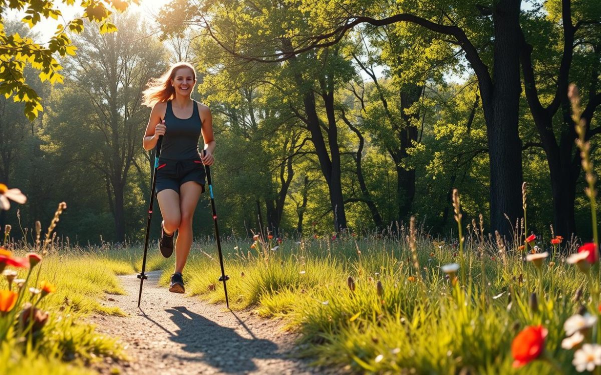 nordic walking stöcke beim joggen